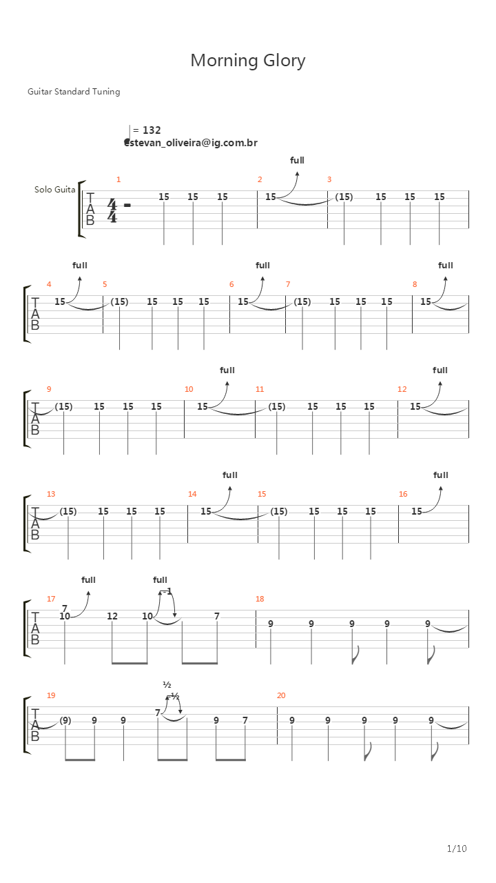 Morning Glory吉他谱