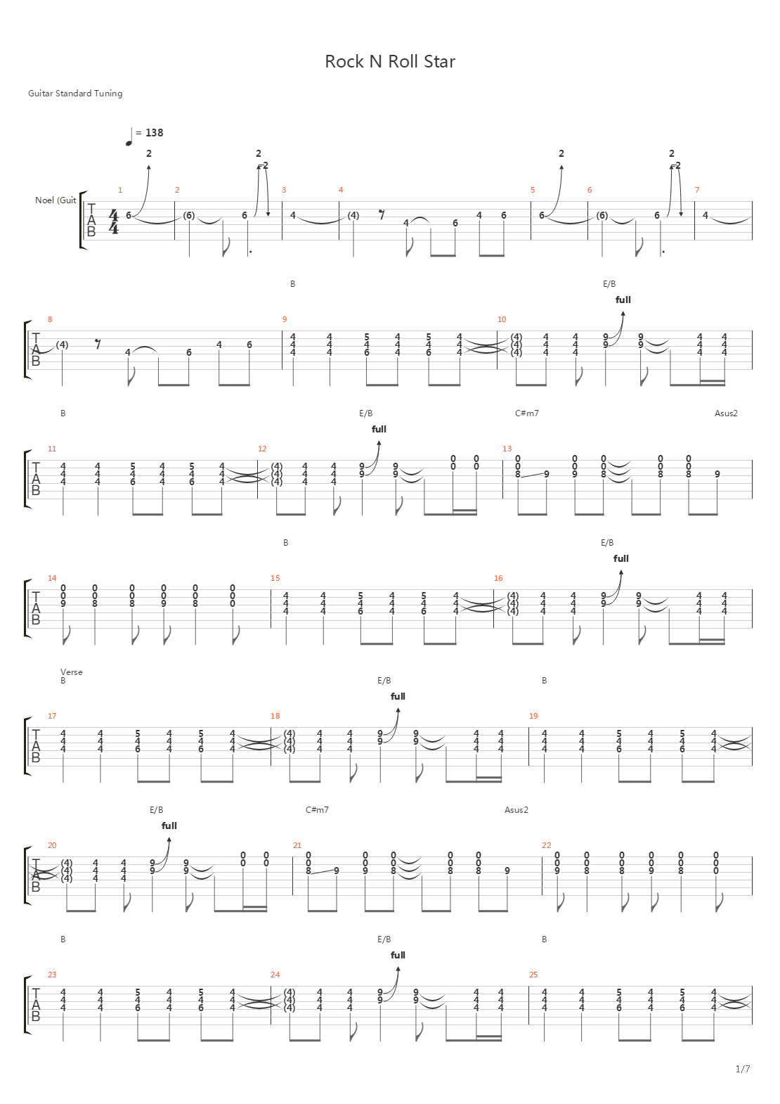 Rock N Roll Star吉他谱