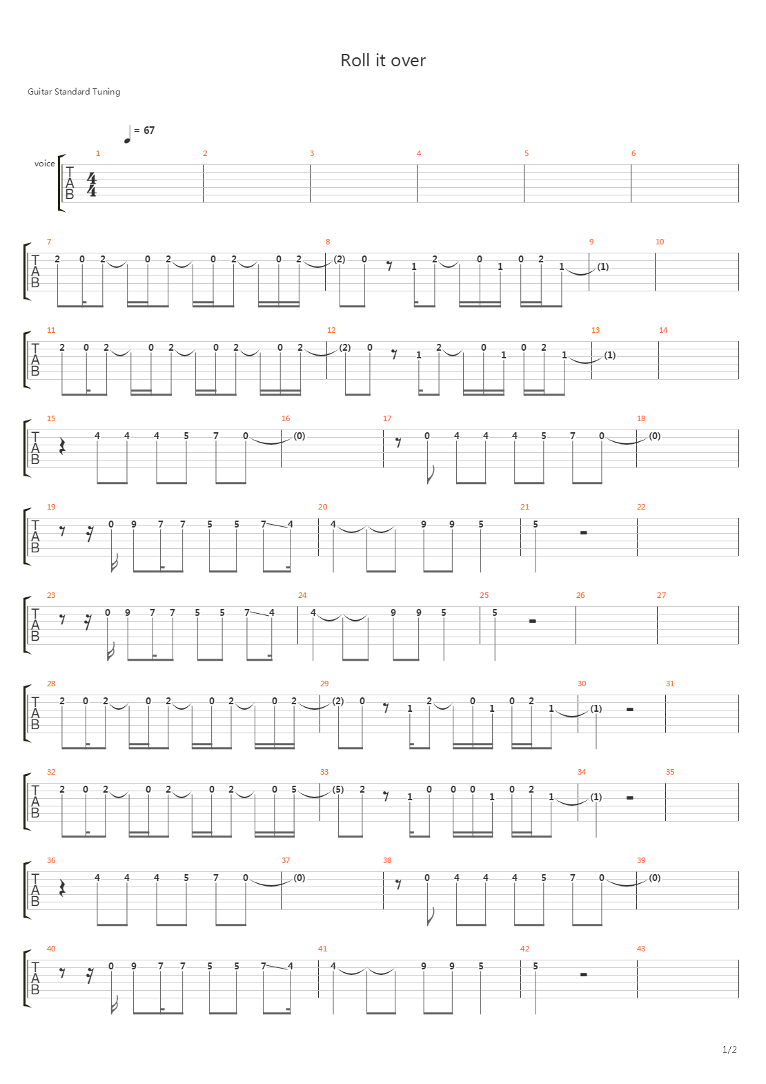 Roll It Over吉他谱