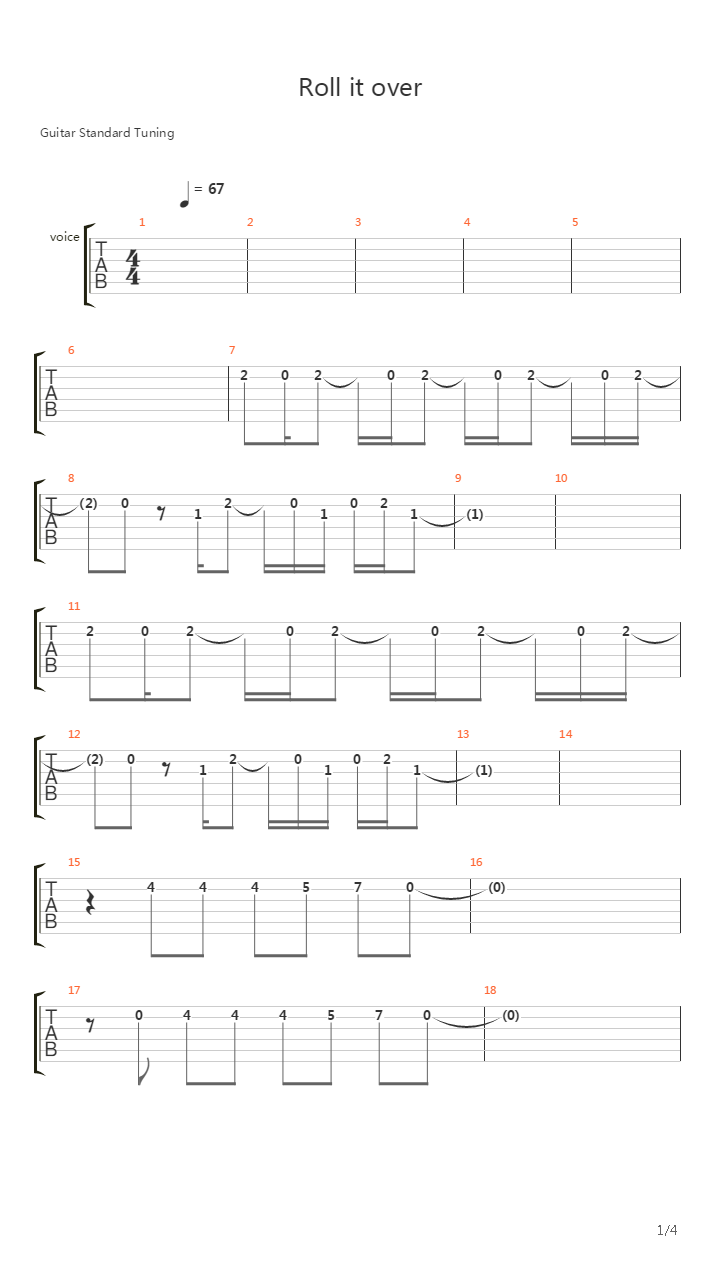 Roll It Over吉他谱