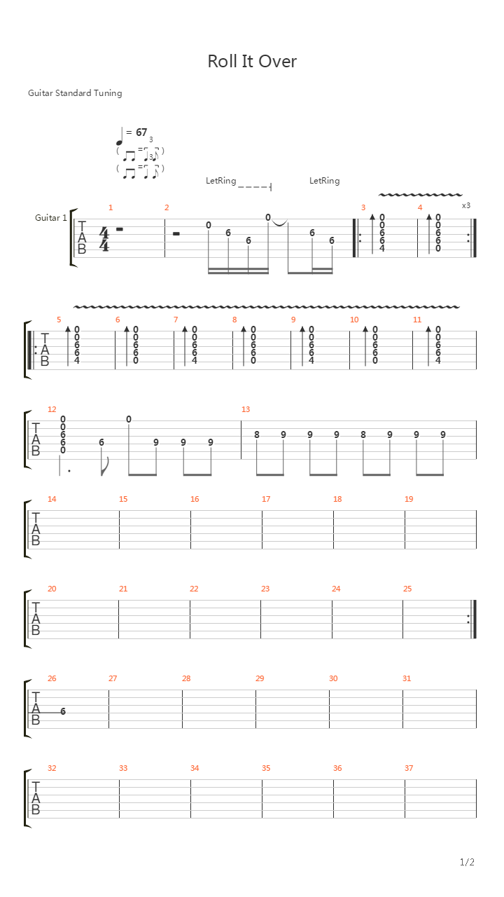 Roll It Over吉他谱