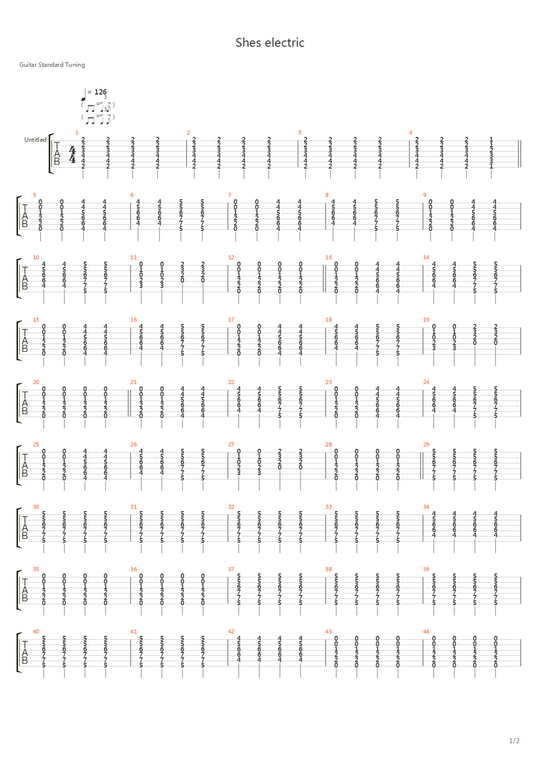 Shes Electric吉他谱