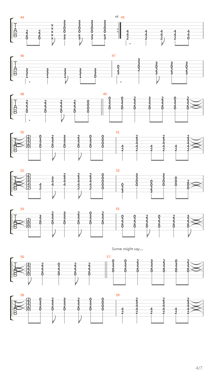 Some Might Say吉他谱