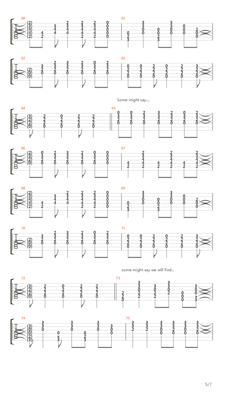 Some Might Say吉他谱
