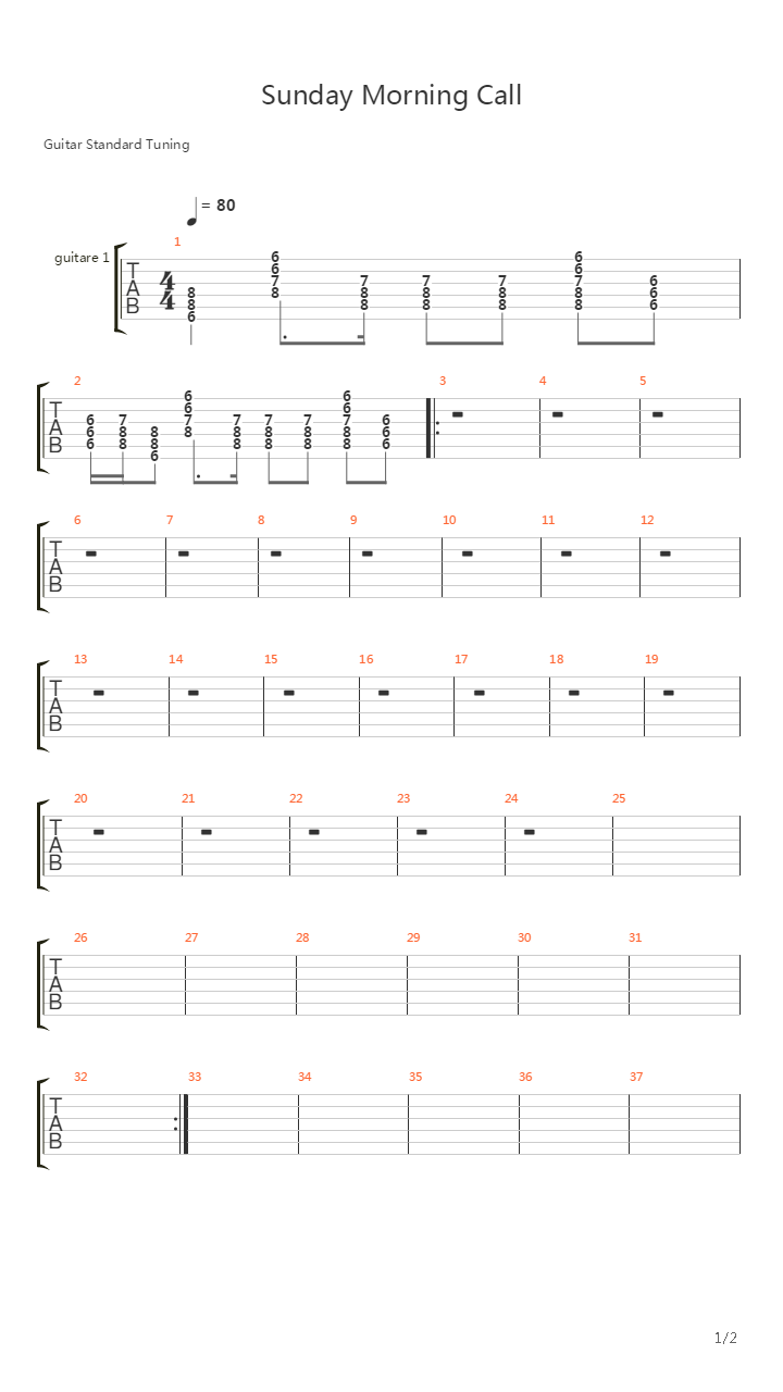 Sunday Morning Call吉他谱