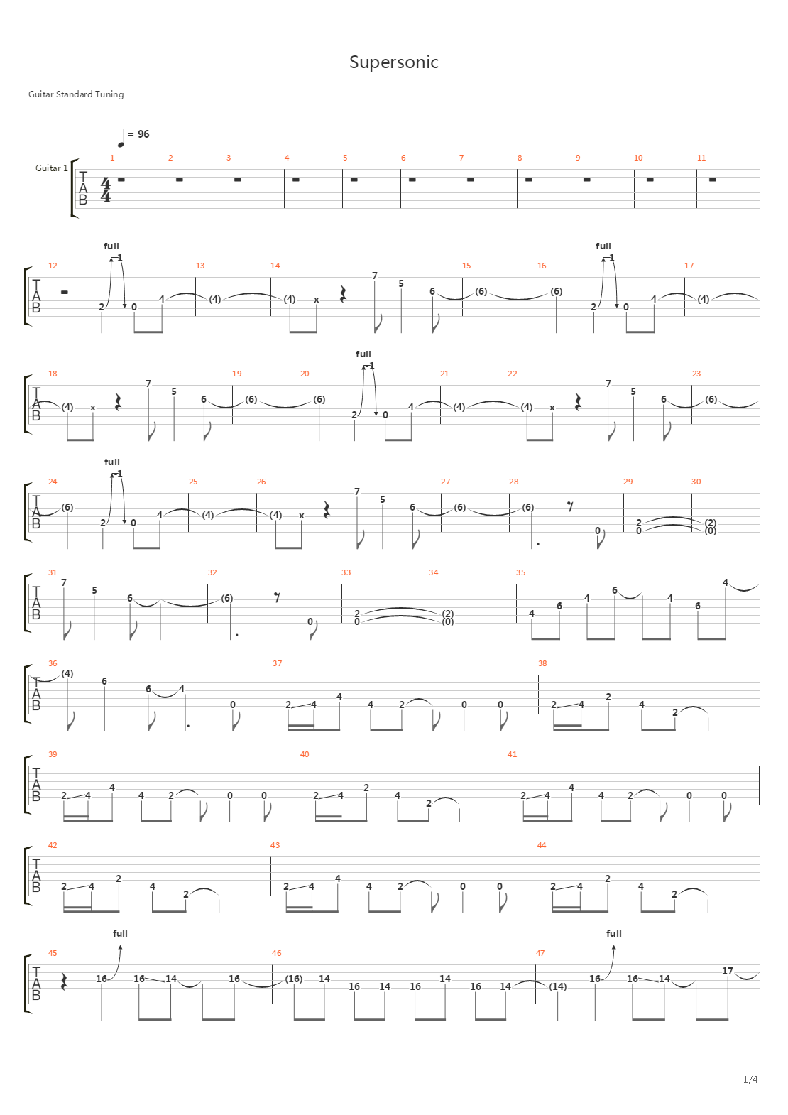 Supersonic吉他谱