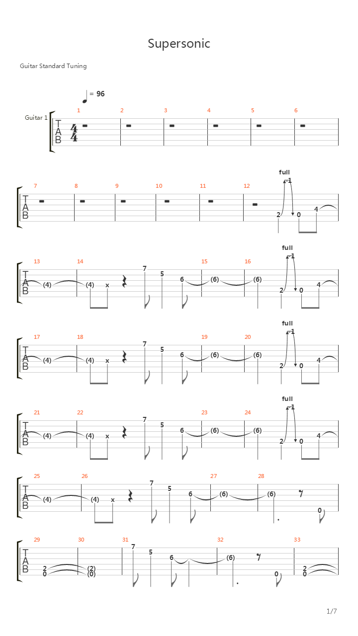 Supersonic吉他谱