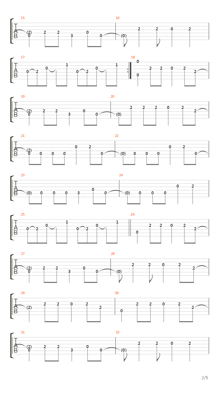 Swamp Song吉他谱