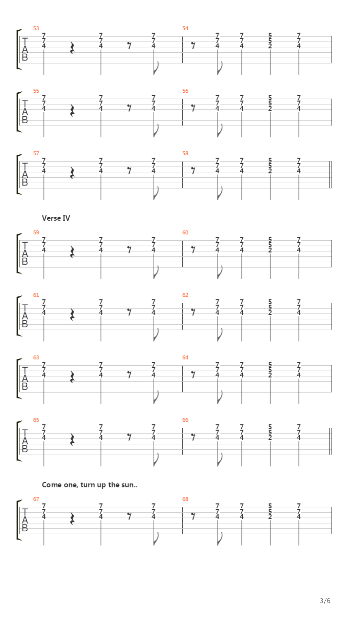 Turn Up The Sun吉他谱