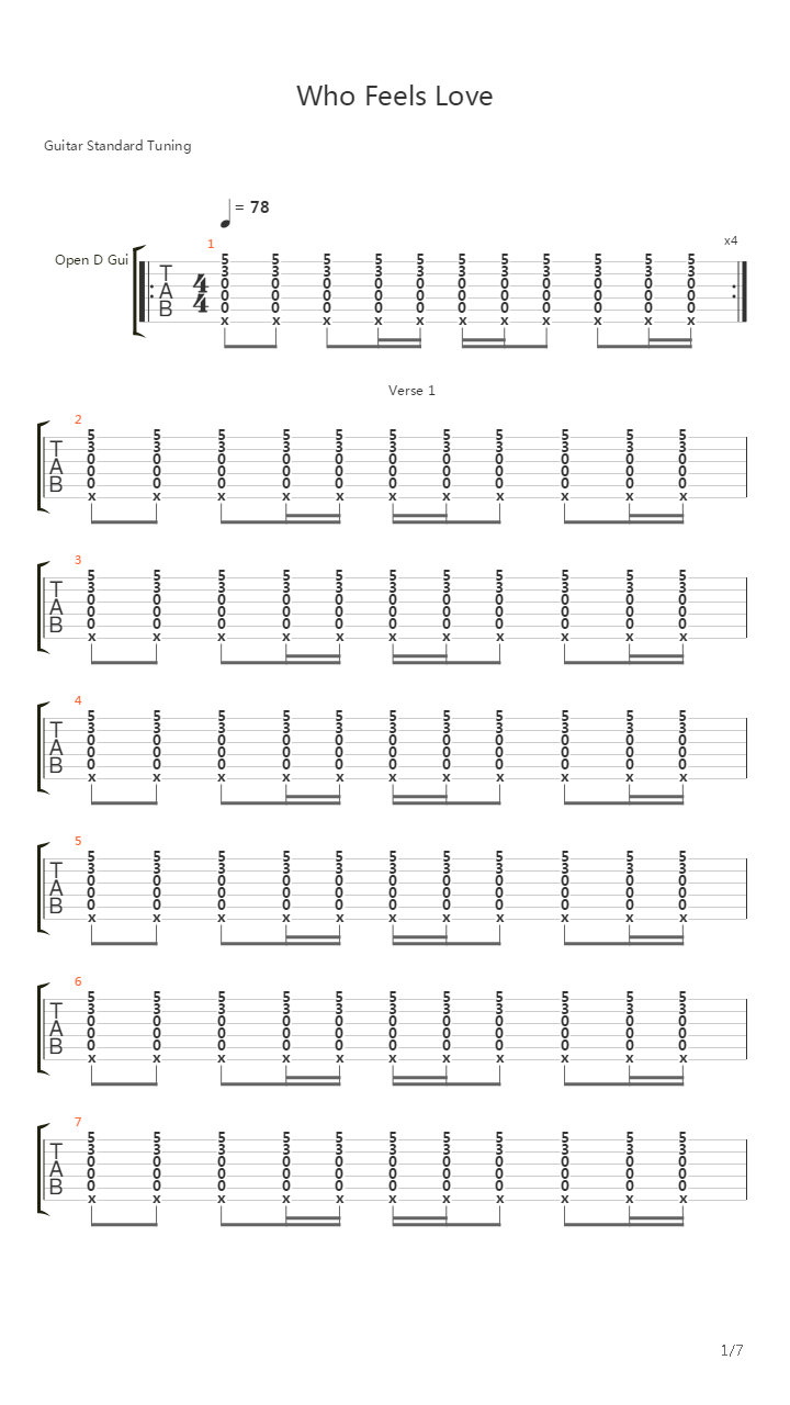 Who Feels Love吉他谱
