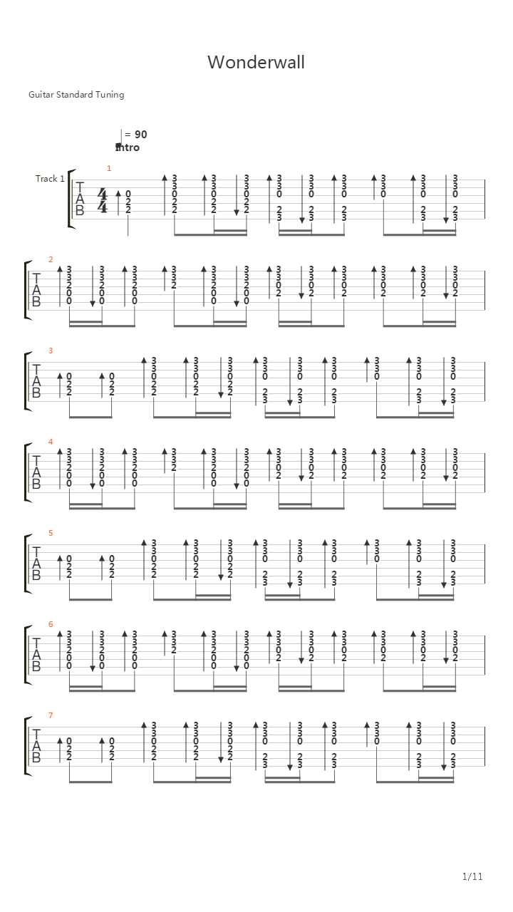 Wonderwall吉他谱