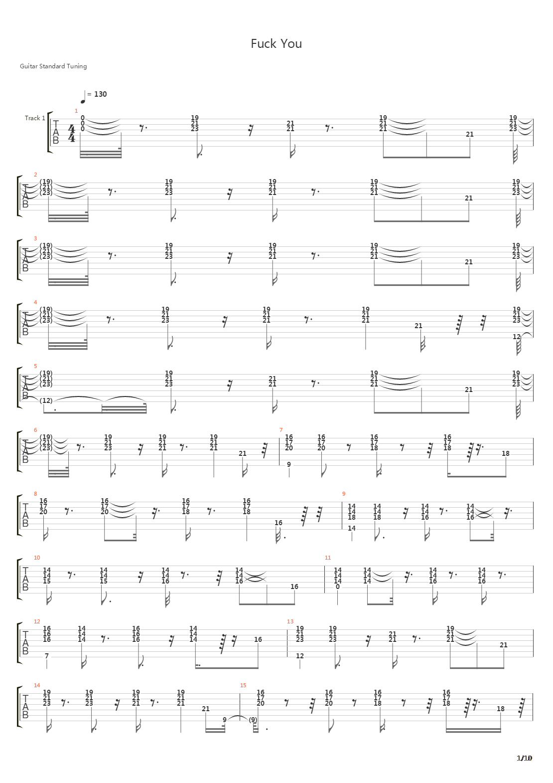 Fuck You吉他谱