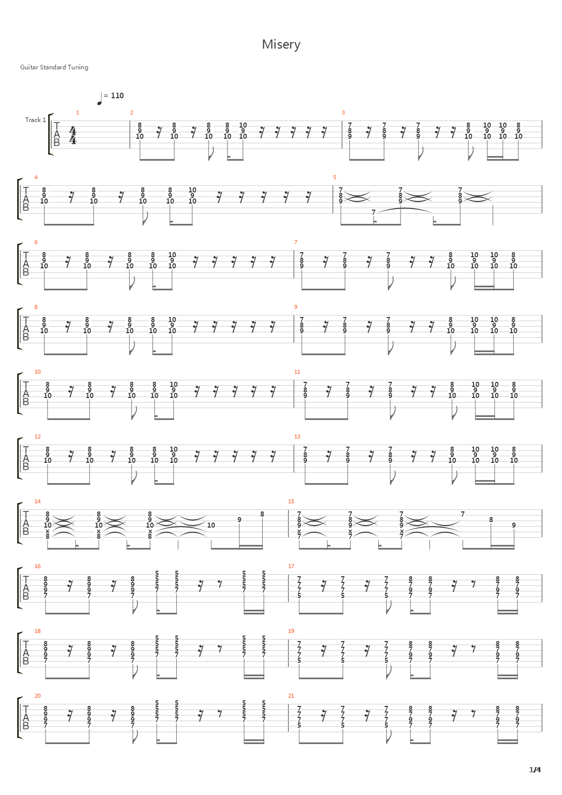 Misery吉他谱