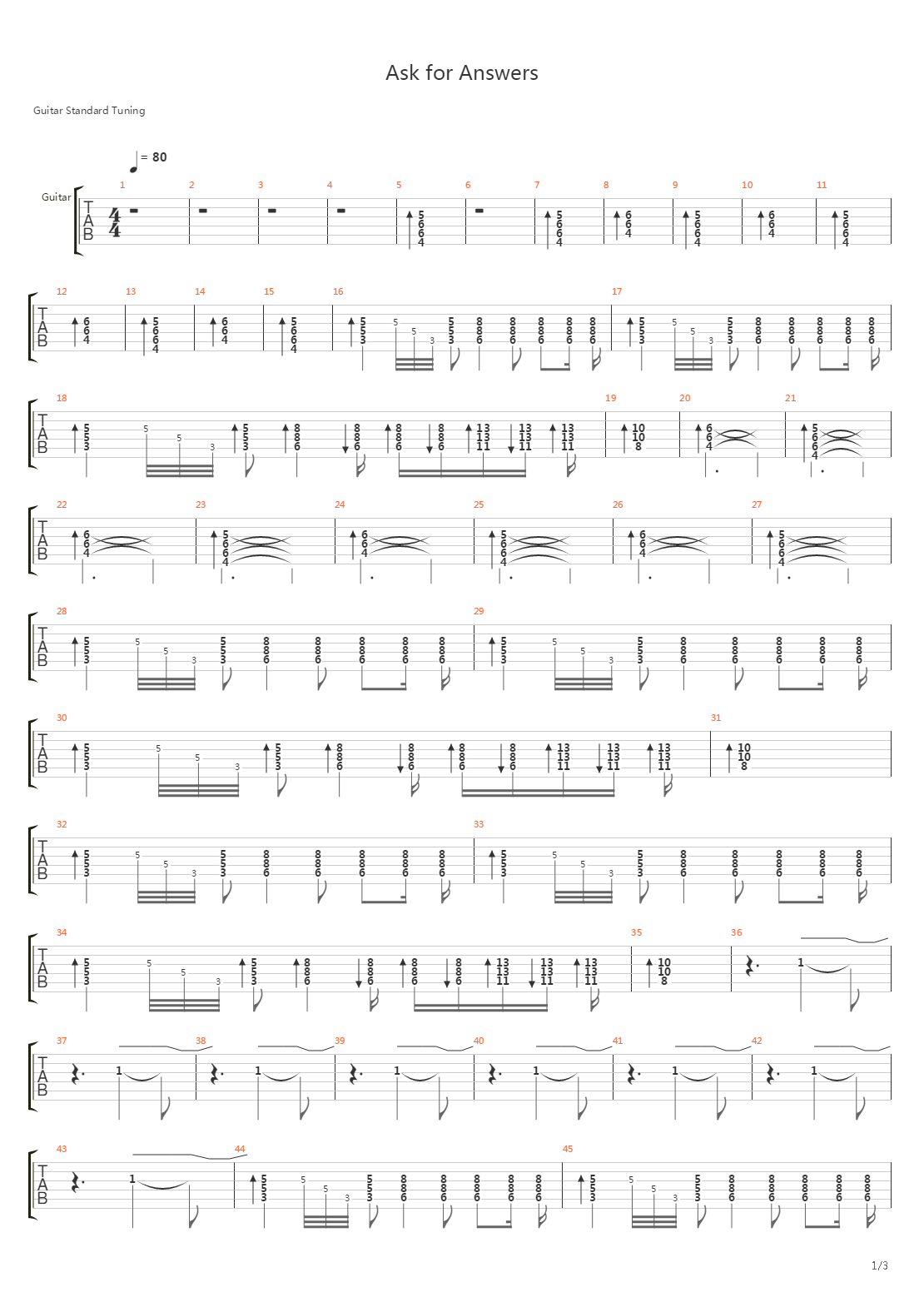 Ask For Answers吉他谱