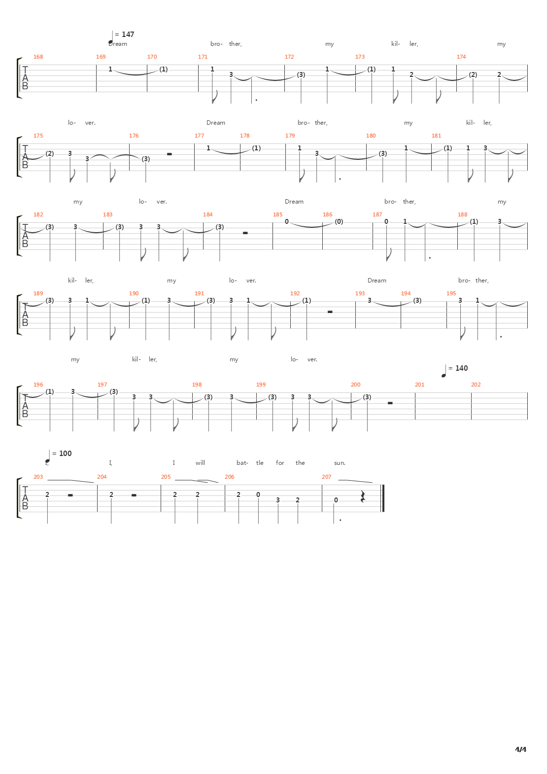 Battle For The Sun吉他谱