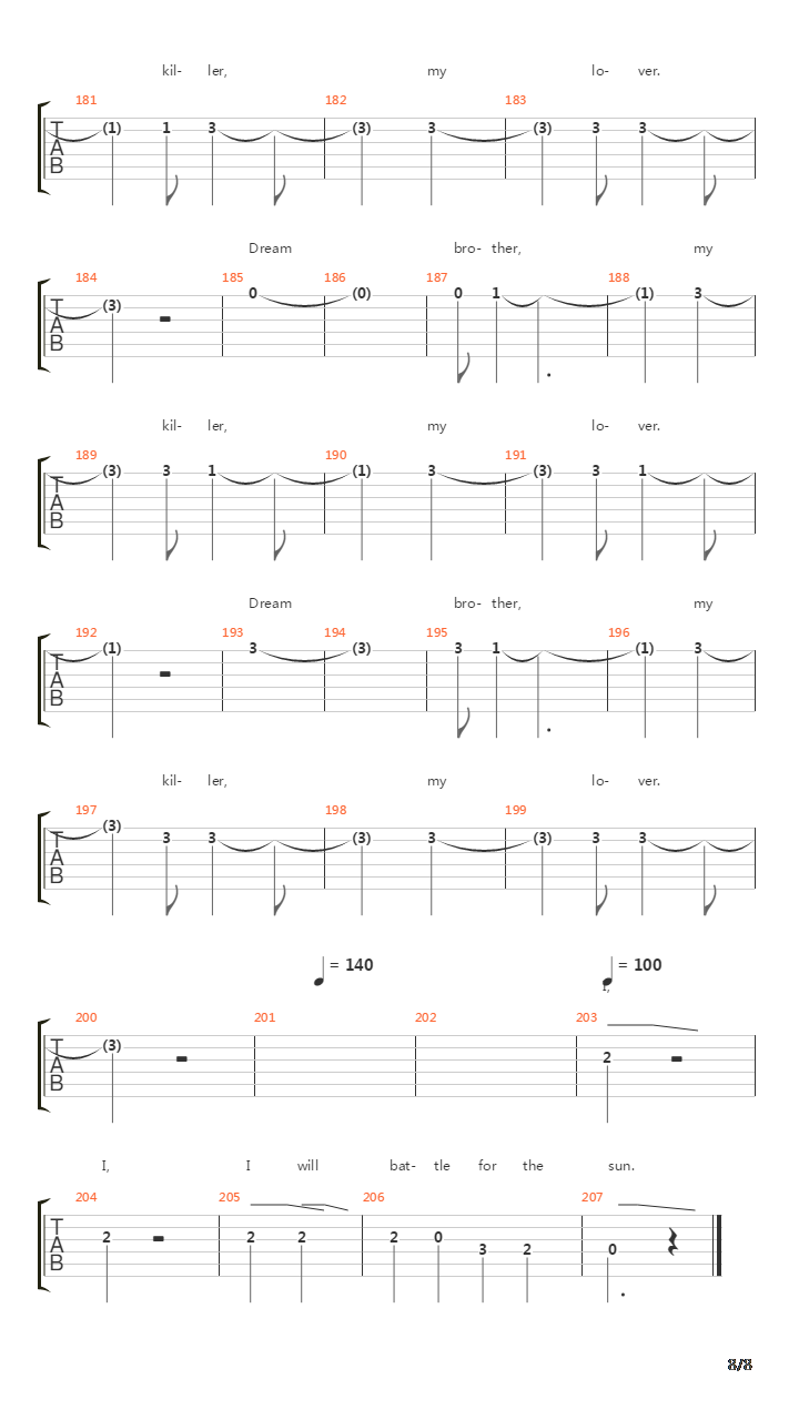 Battle For The Sun吉他谱