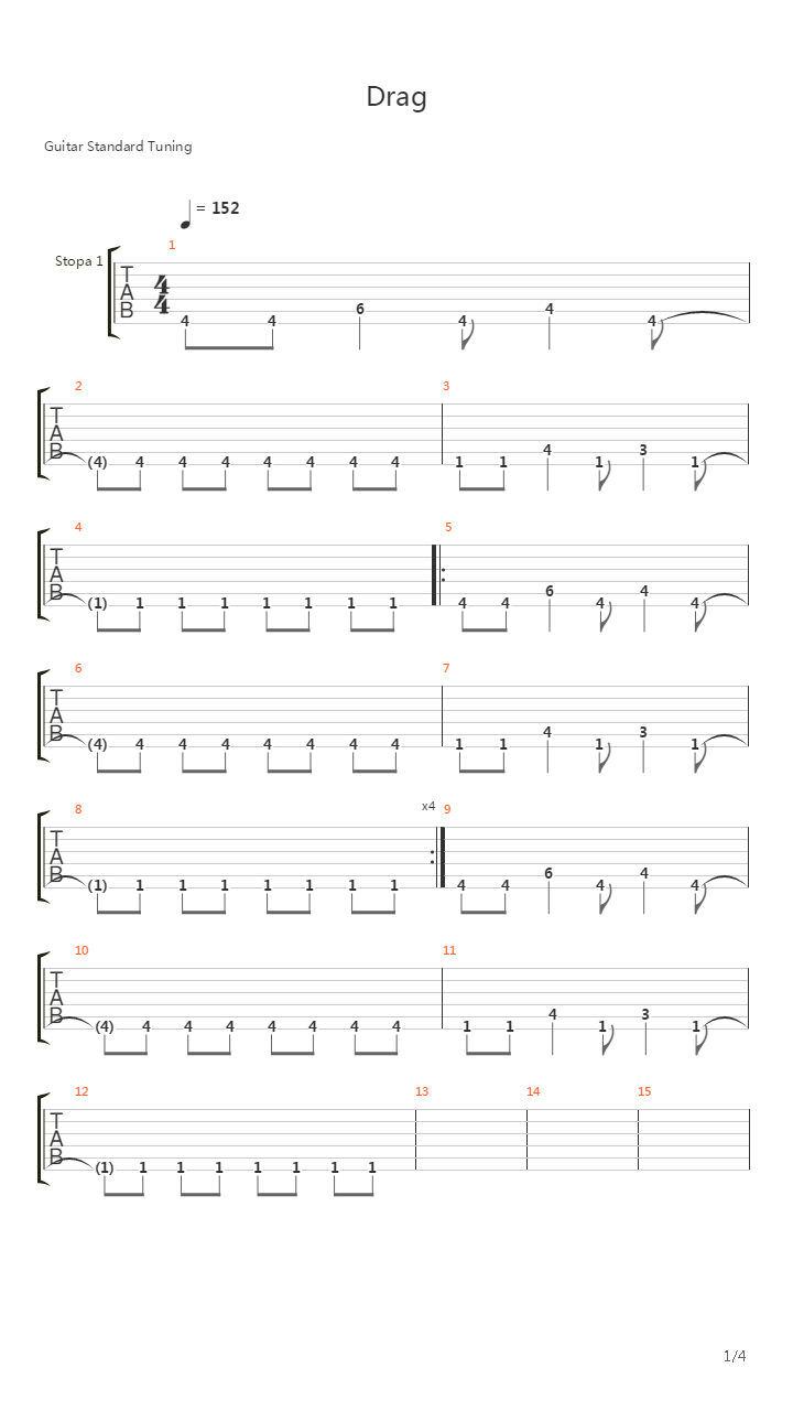 Drag吉他谱