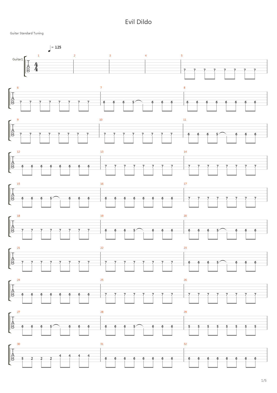 Evil Dildo吉他谱
