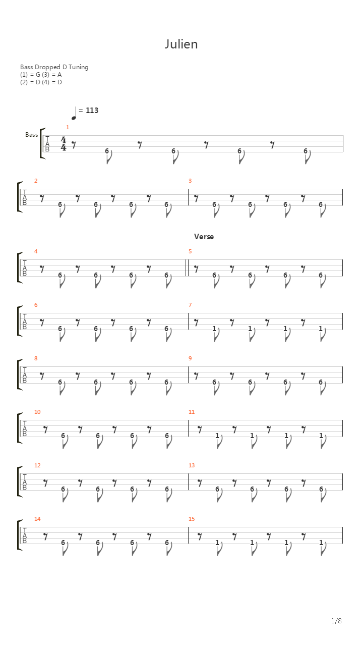 Julien吉他谱