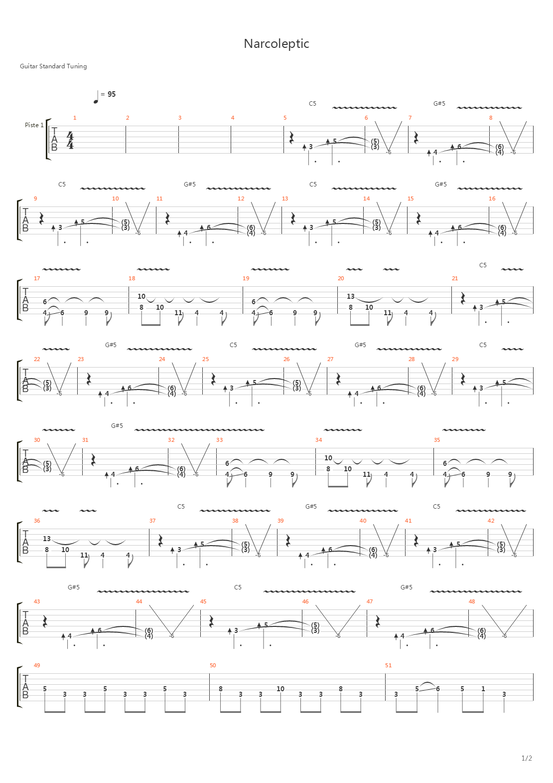 Narcoleptic吉他谱