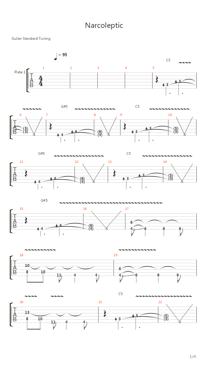 Narcoleptic吉他谱