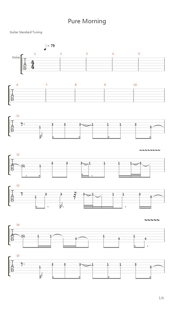 Pure Morning吉他谱