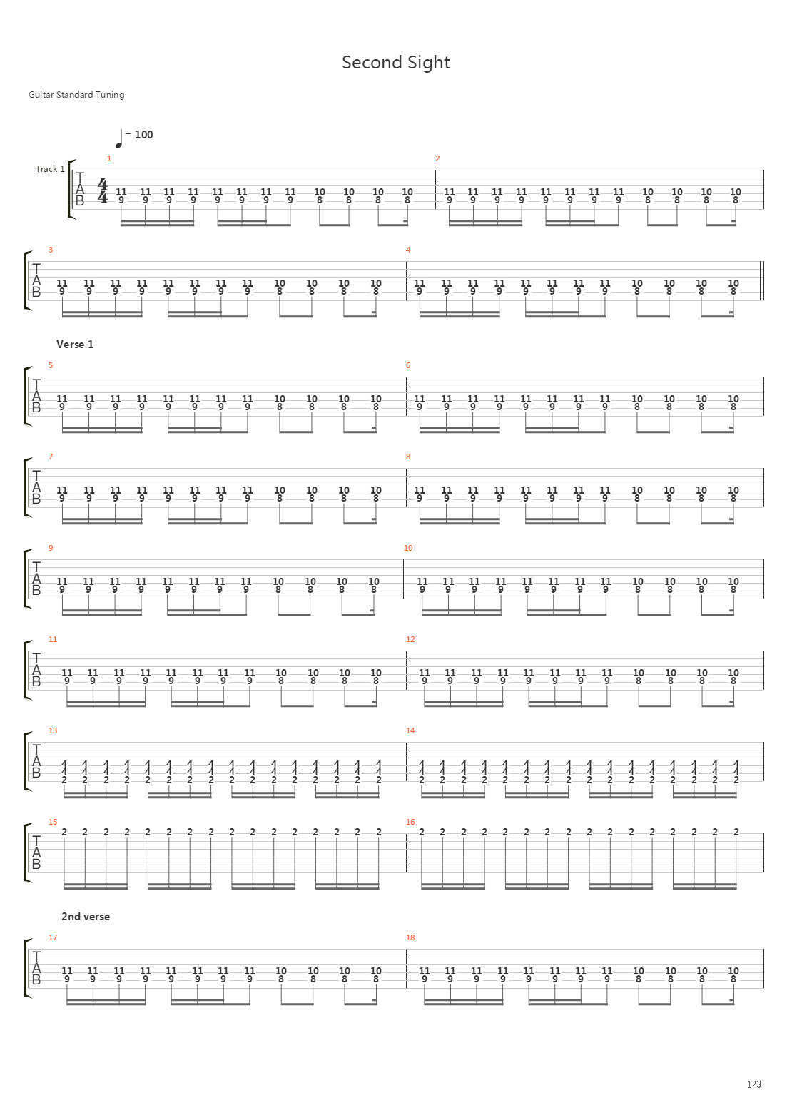 Second Sight吉他谱
