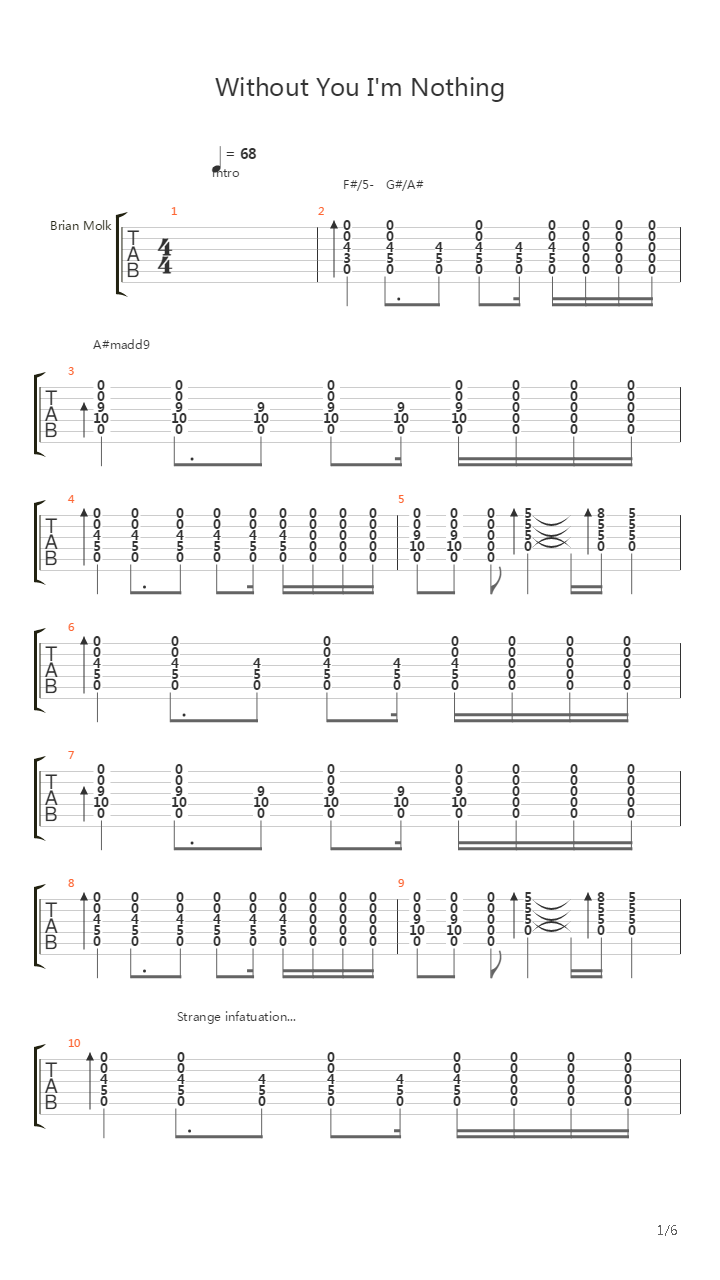 Without You Im Nothing吉他谱