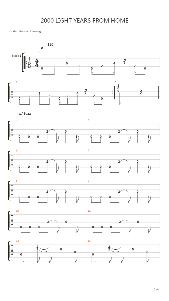 2000 Light Years From Home吉他谱