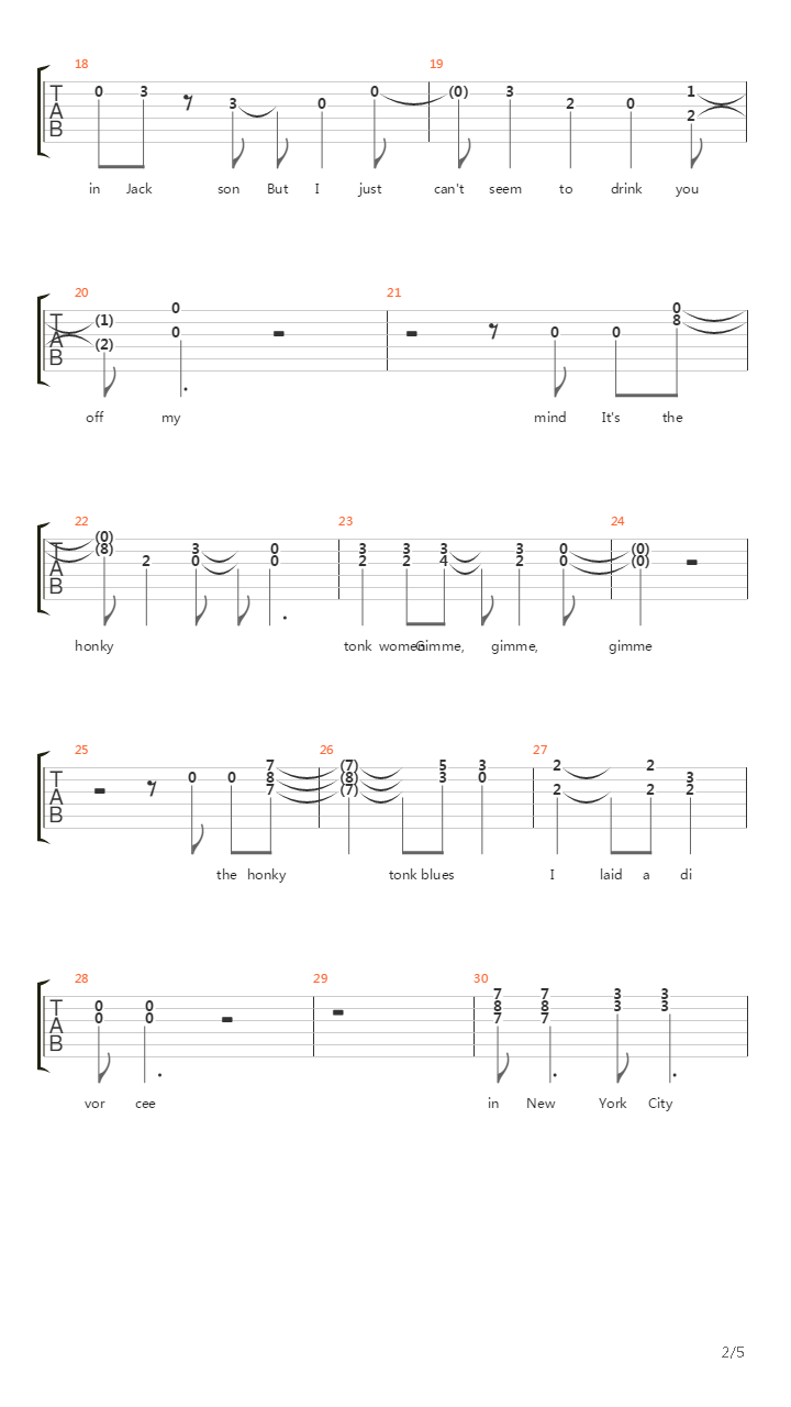 Country Honk吉他谱