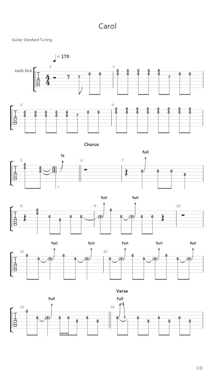 Carol吉他谱