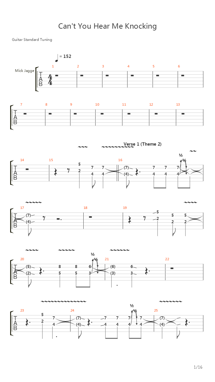 Cant You Hear Me Knocking吉他谱
