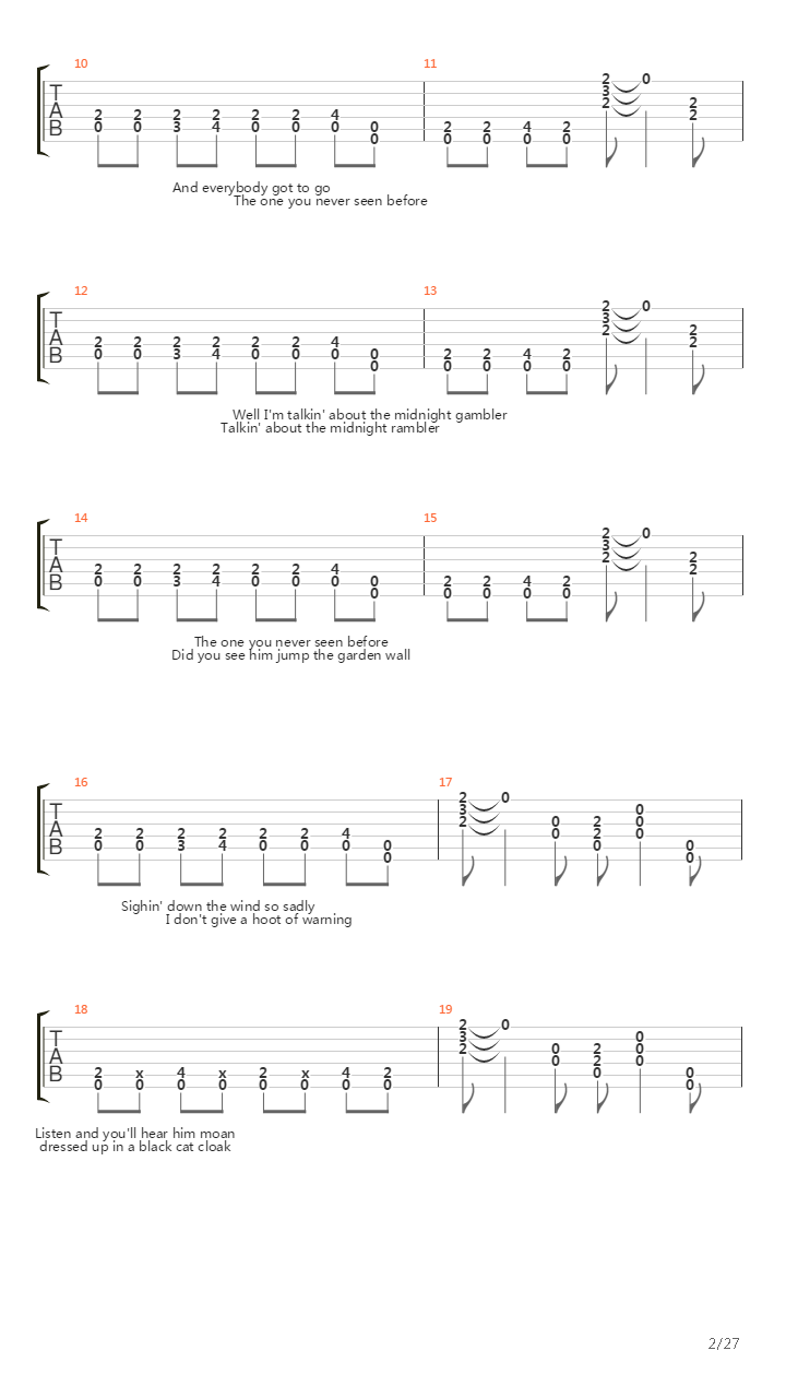 Midnight Rambler吉他谱