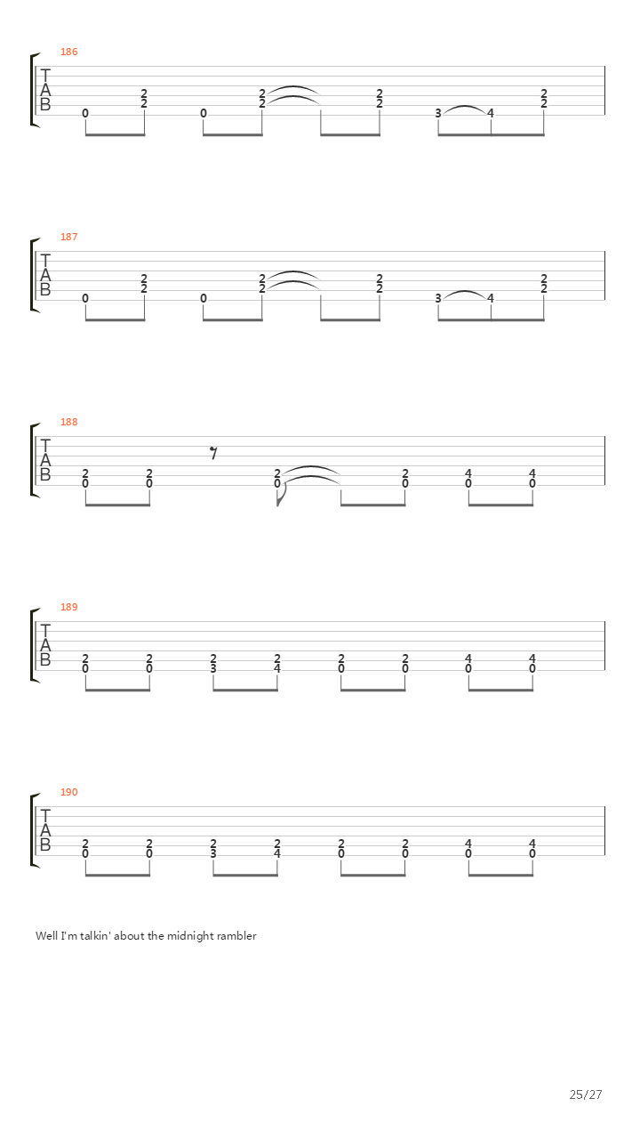 Midnight Rambler吉他谱