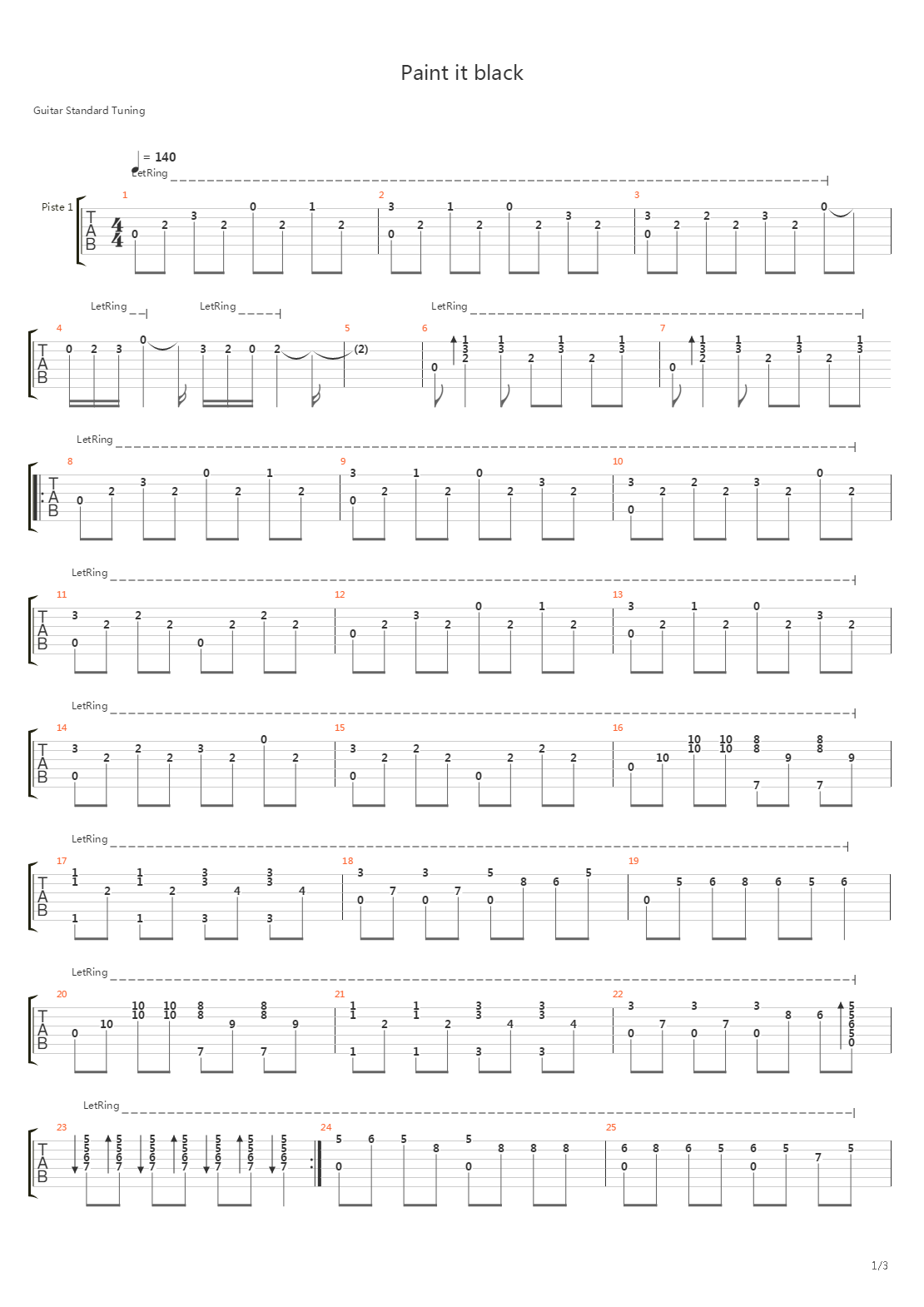 Paint It Black吉他谱