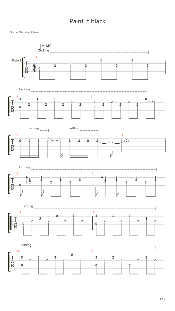 Paint It Black吉他谱