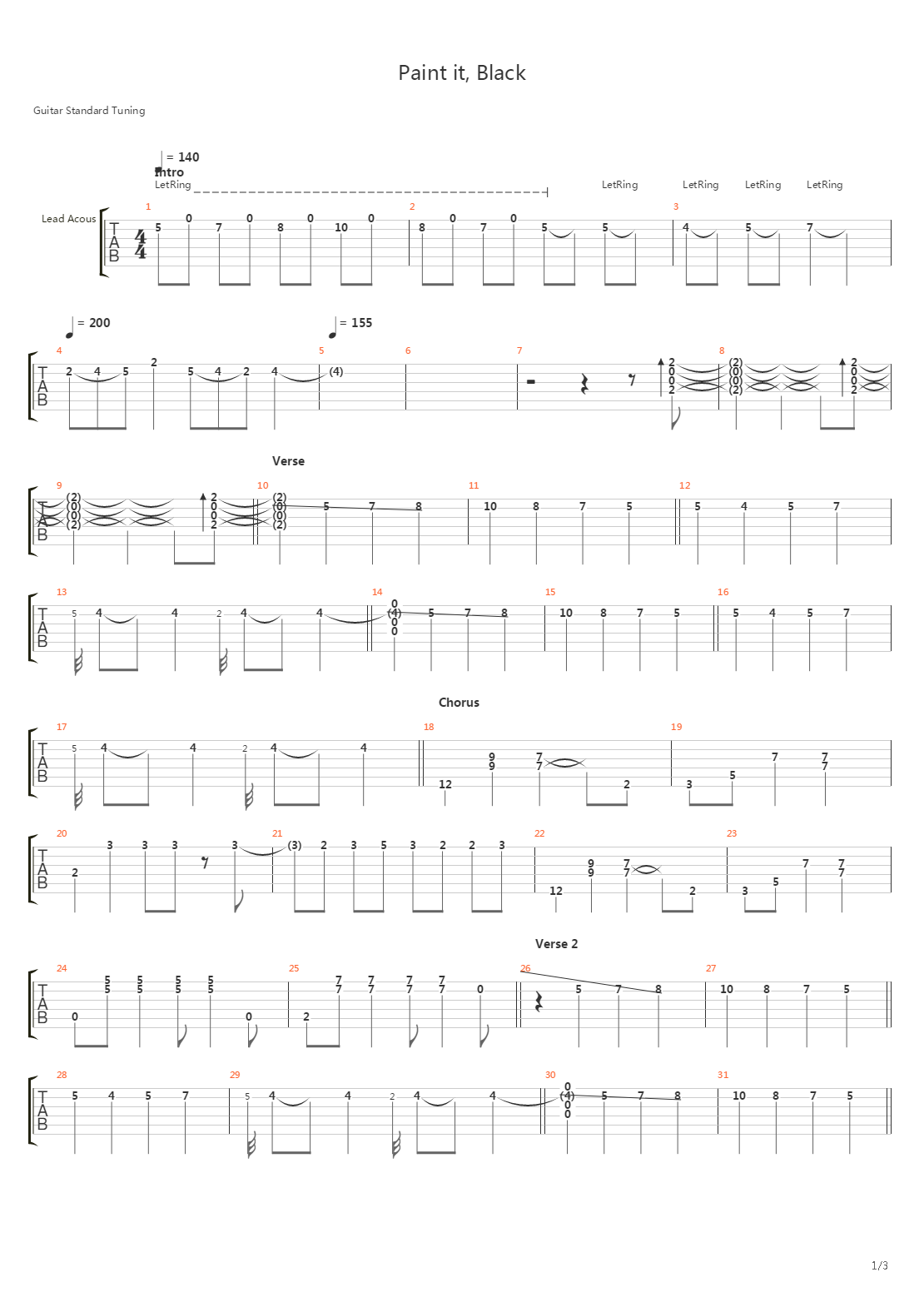 Paint It Black吉他谱