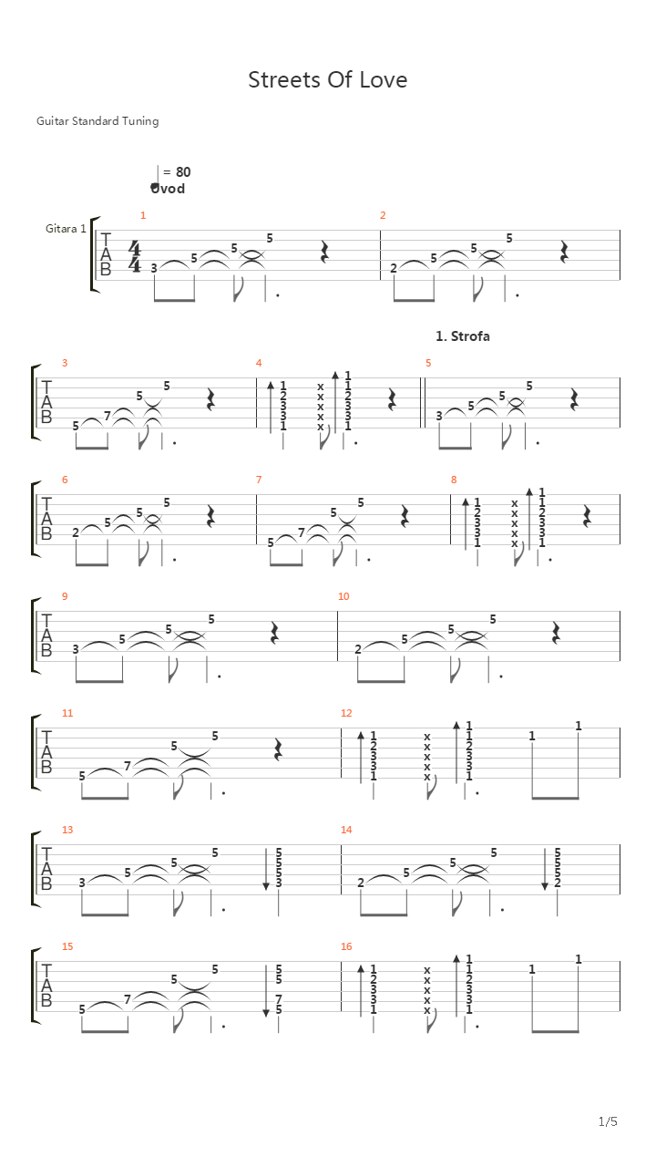 Streets Of Love吉他谱