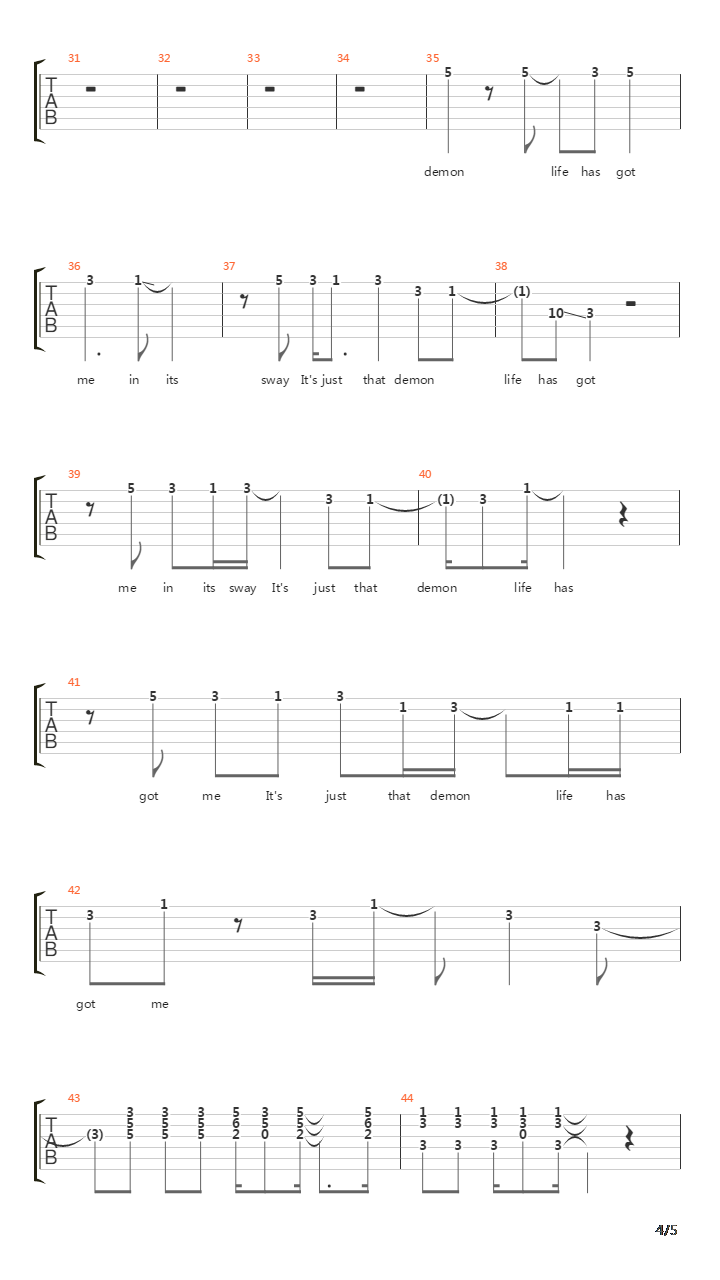 Sway吉他谱