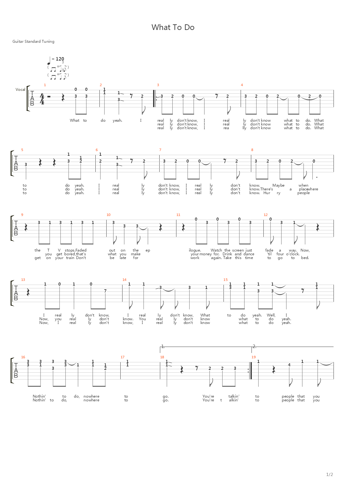 What To Do吉他谱