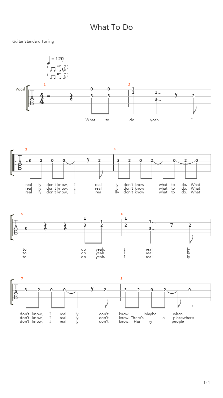 What To Do吉他谱