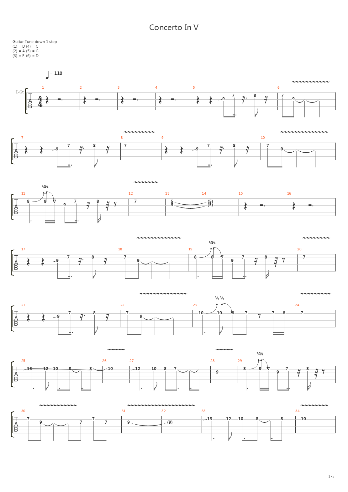 Concerto In V吉他谱