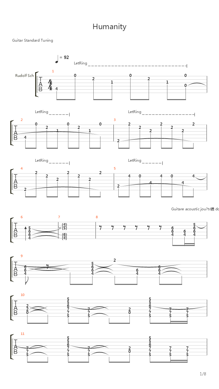 Humanity吉他谱