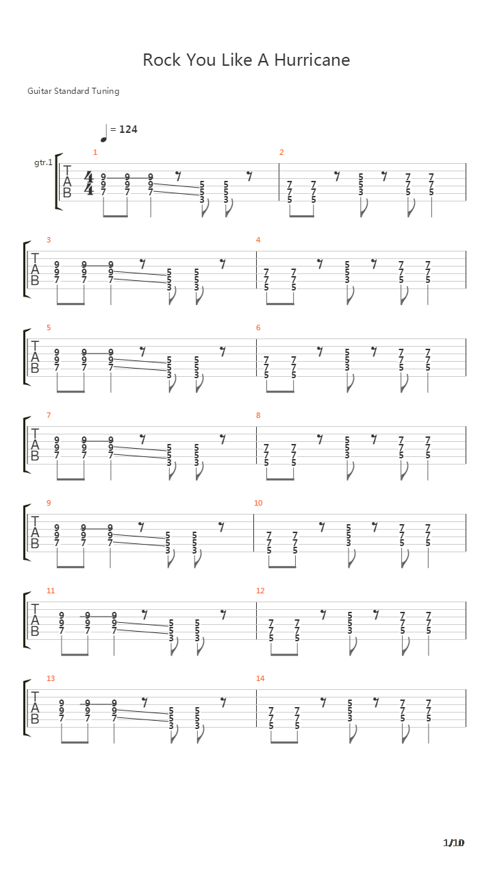 Rock You Like A Hurricane吉他谱
