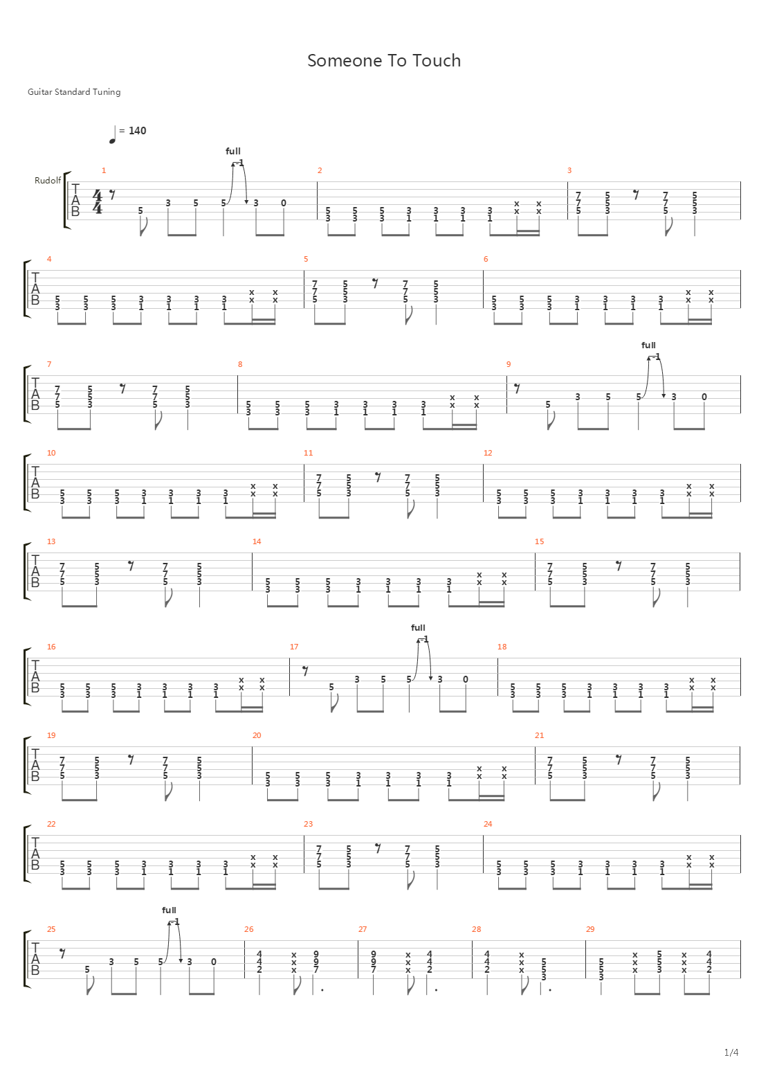 Someone To Touch吉他谱
