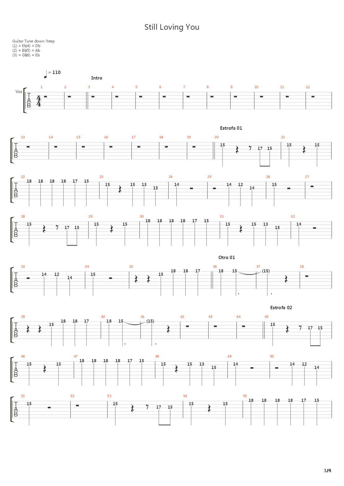 Still Loving You吉他谱