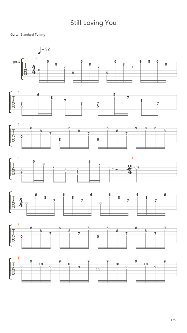 Still Loving You吉他谱
