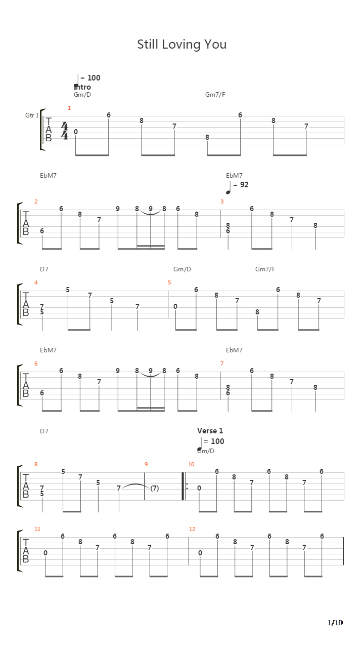 Still Loving You吉他谱
