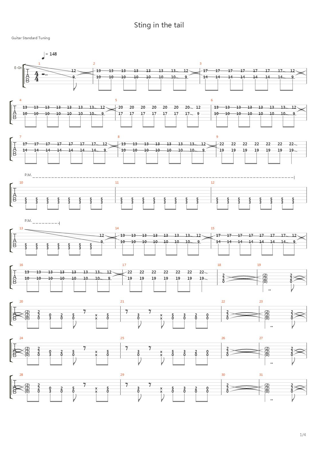 Sting In The Tail吉他谱