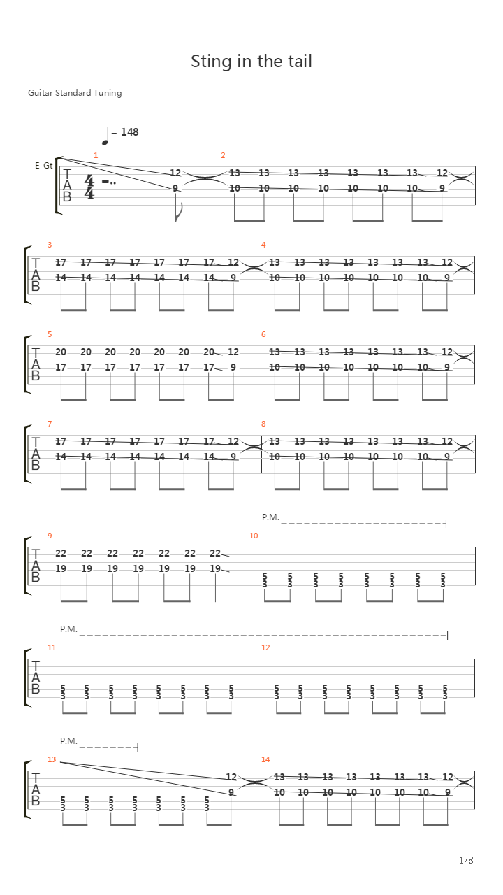 Sting In The Tail吉他谱